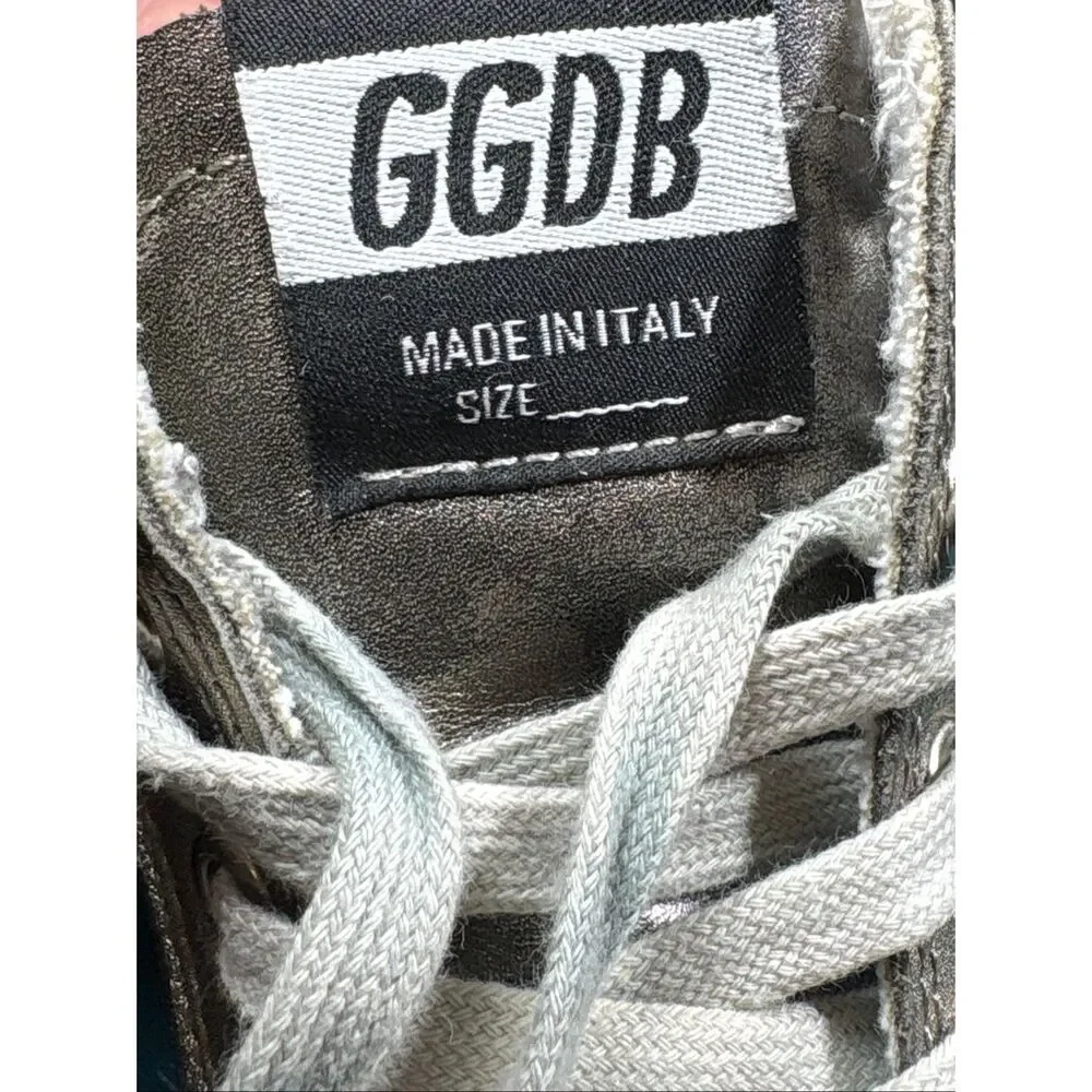 Golden Goose Francy Metallic Silver High Top Sneakers Womens Size 38 EU 8 US